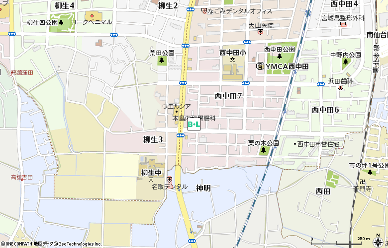 眼鏡市場仙台西中田(00102)付近の地図
